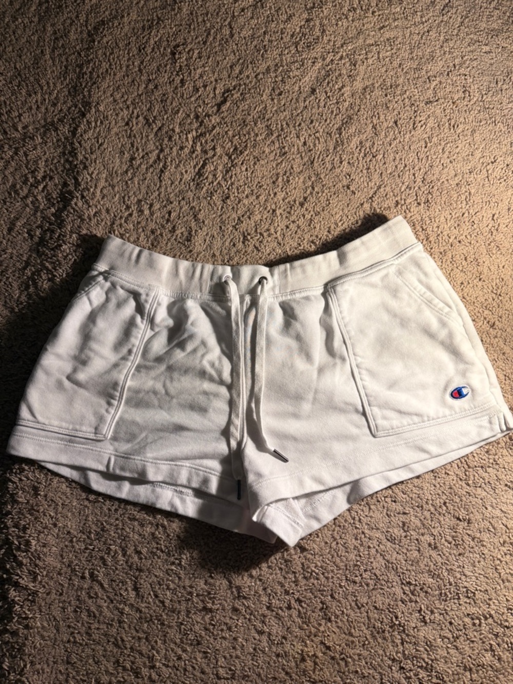 Champion White Pull-On Athletic Fleece Shorts